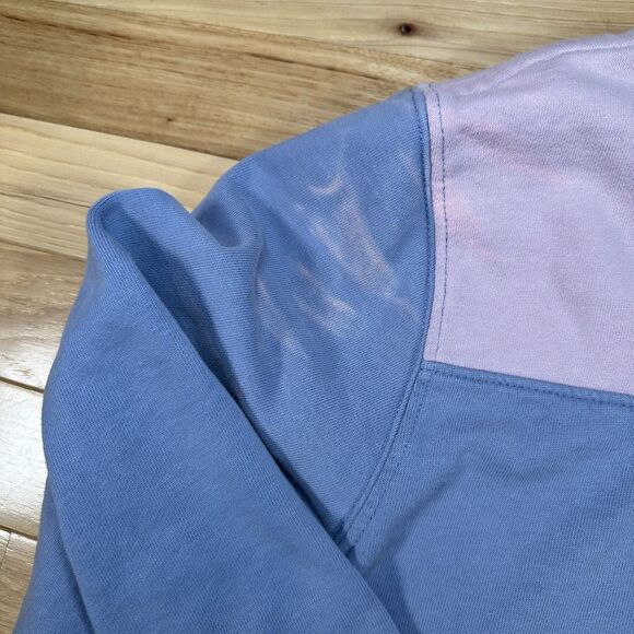 Quiksilver Women's Blue/Pink Oversized Sweatshirt Size Small Y2K - Bleach Marks - Picture 3 of 7